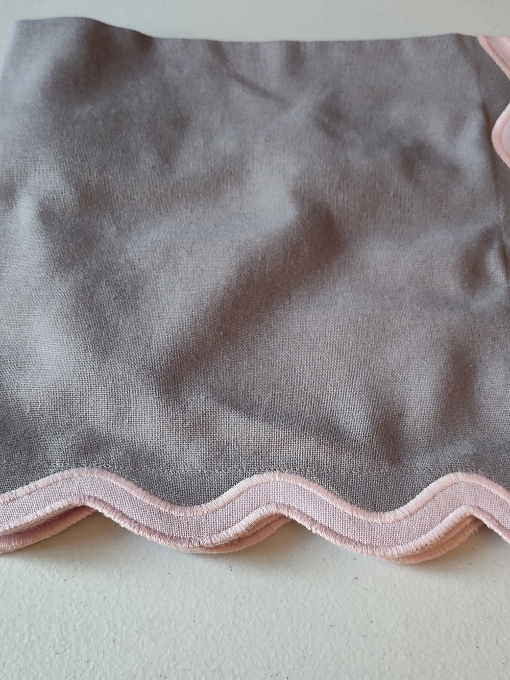 Set of 2 Throw Pillow Cover Scallop Embroidery Oasis - Lilac Mist